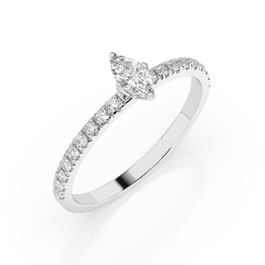 Solitaire Eternity Ring (Marquise), 0.1 ct — 101-10181/4(0.10)MARQUISE