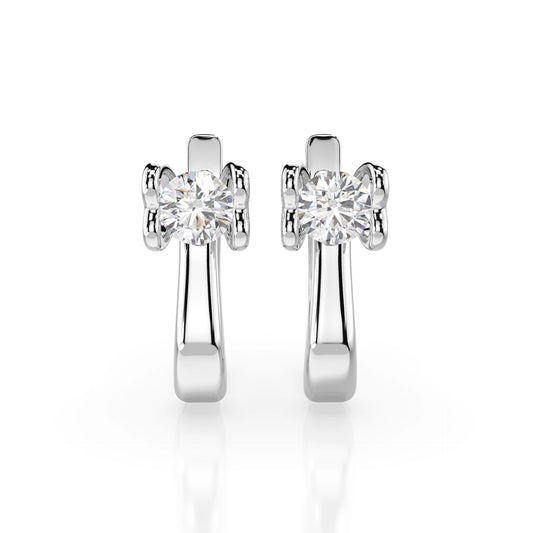Solitaire English Lock Earring (Round), 0.5 ct — 102-10013(4.0)