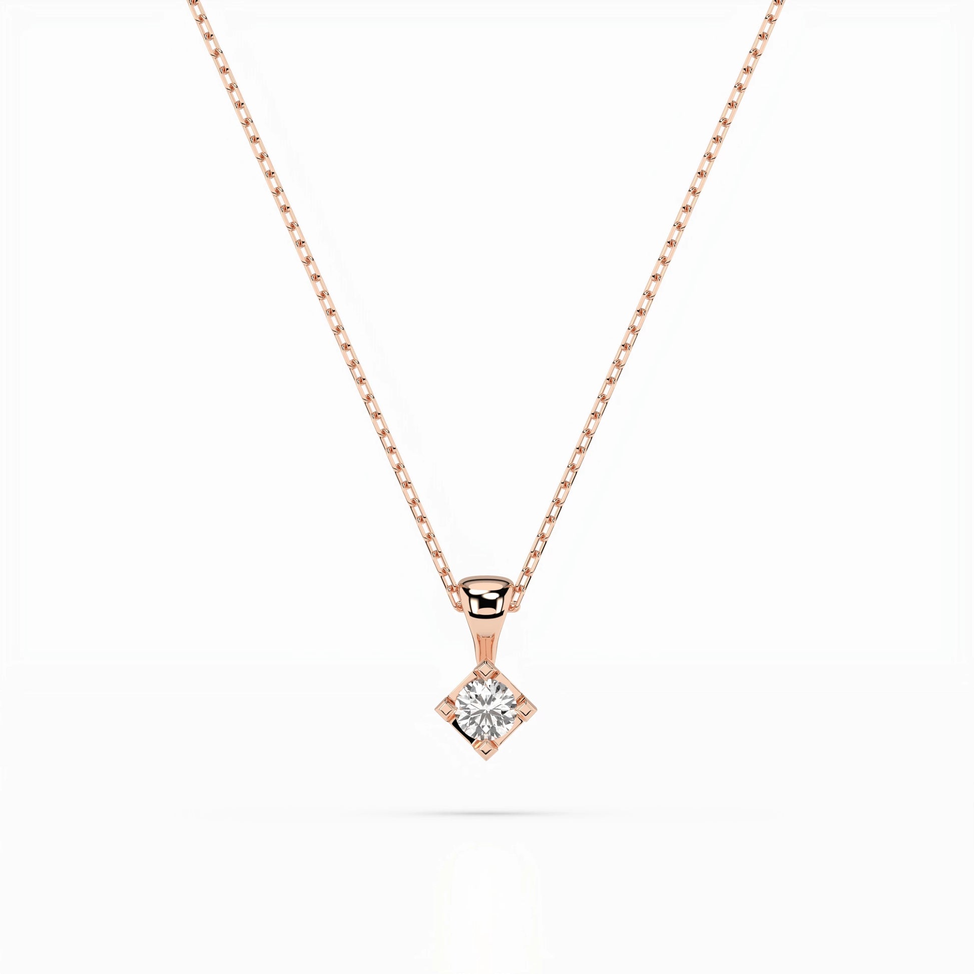 Solitaire Necklace (Round), 0.08 ct — 104-10014(2.7)