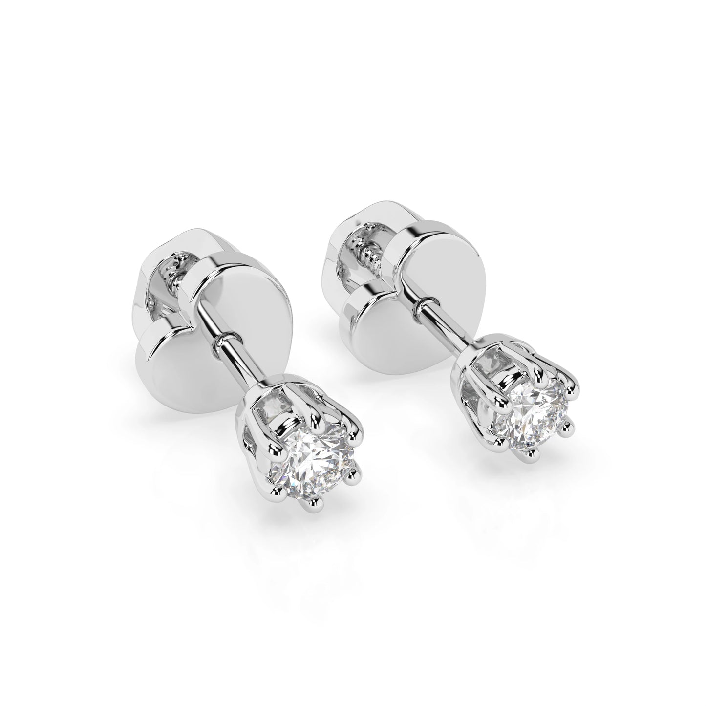 Solitaire Butterfly Earring (Round), 0.12 ct — 102-10027(2.5)