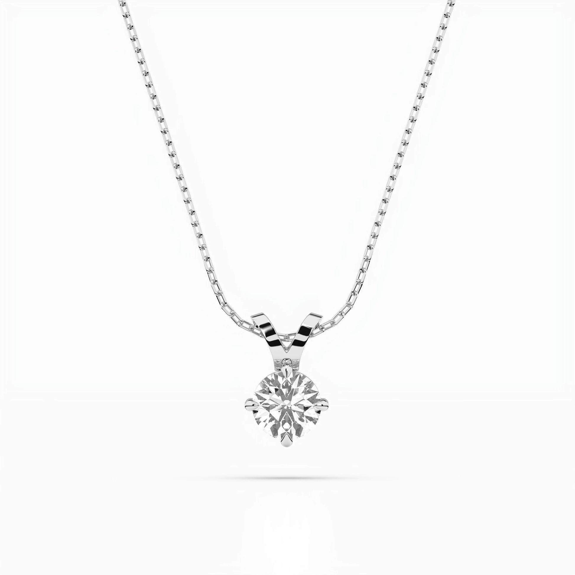 Solitaire Necklace (Round), 0.4 ct — 104-10037(4.7)