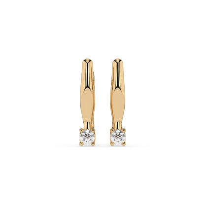 Solitaire English Lock Earring (Round), 0.12 ct — 102-10035(2.5)