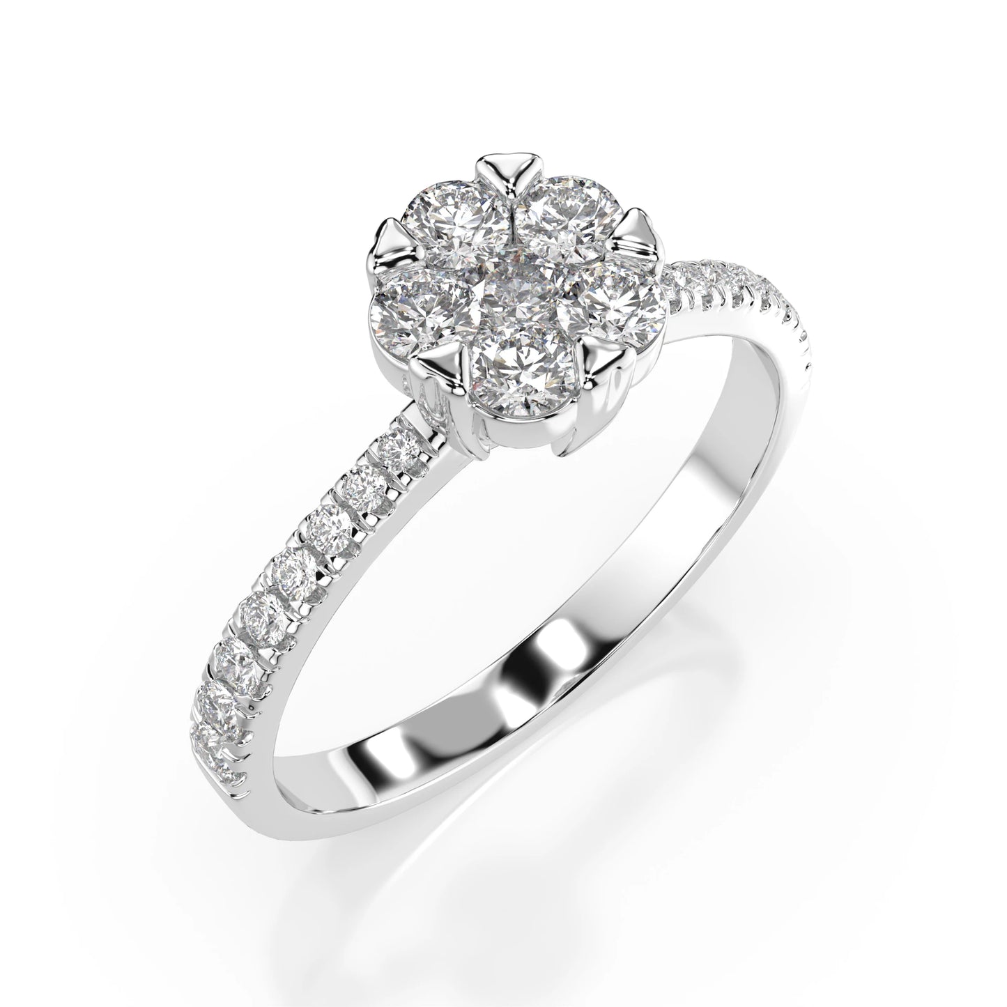 Illusion Ring (Round), 0.1 ct — 101-10015/4(3.0)