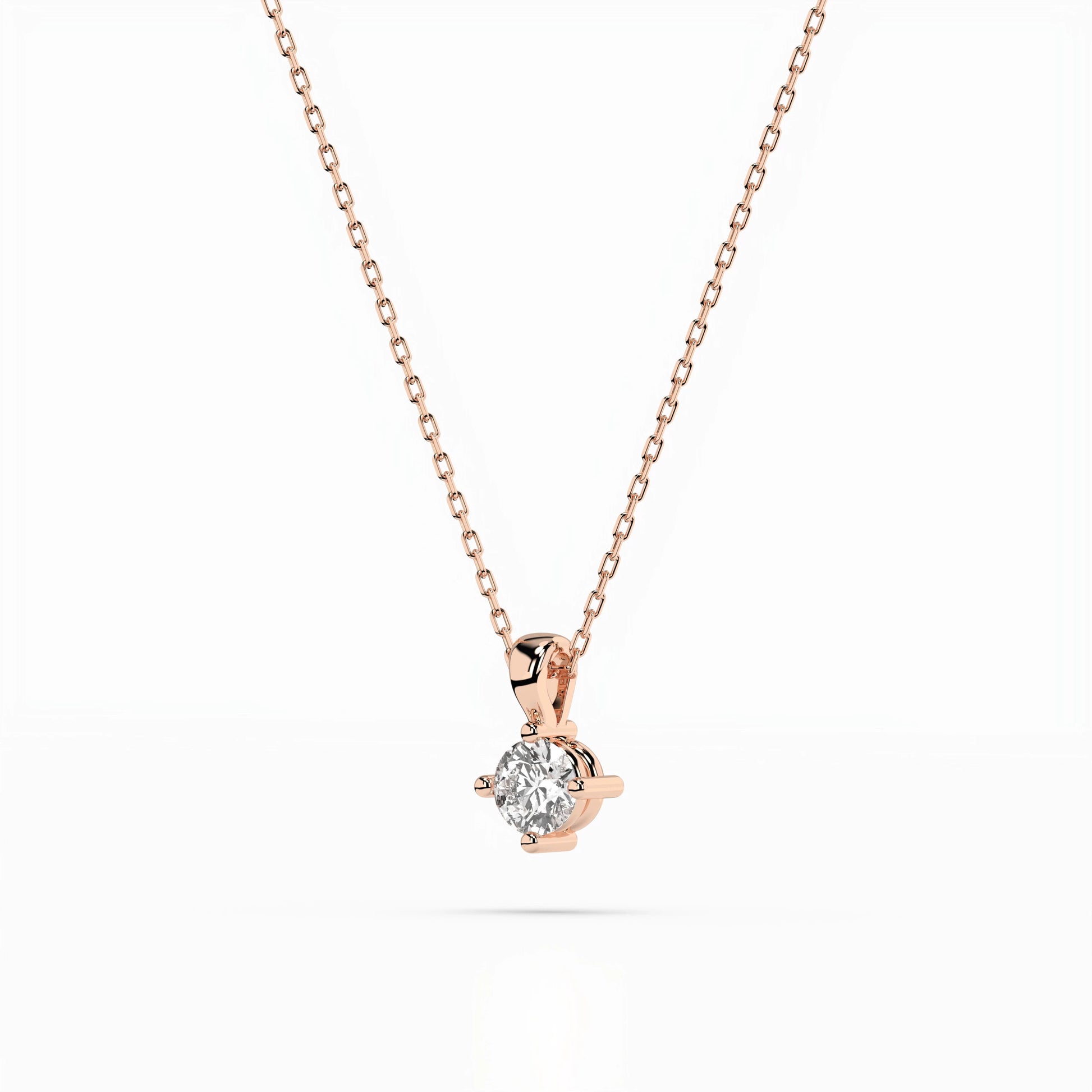 Solitaire Necklace (Round), 0.1 ct — 104-10011(3.0)