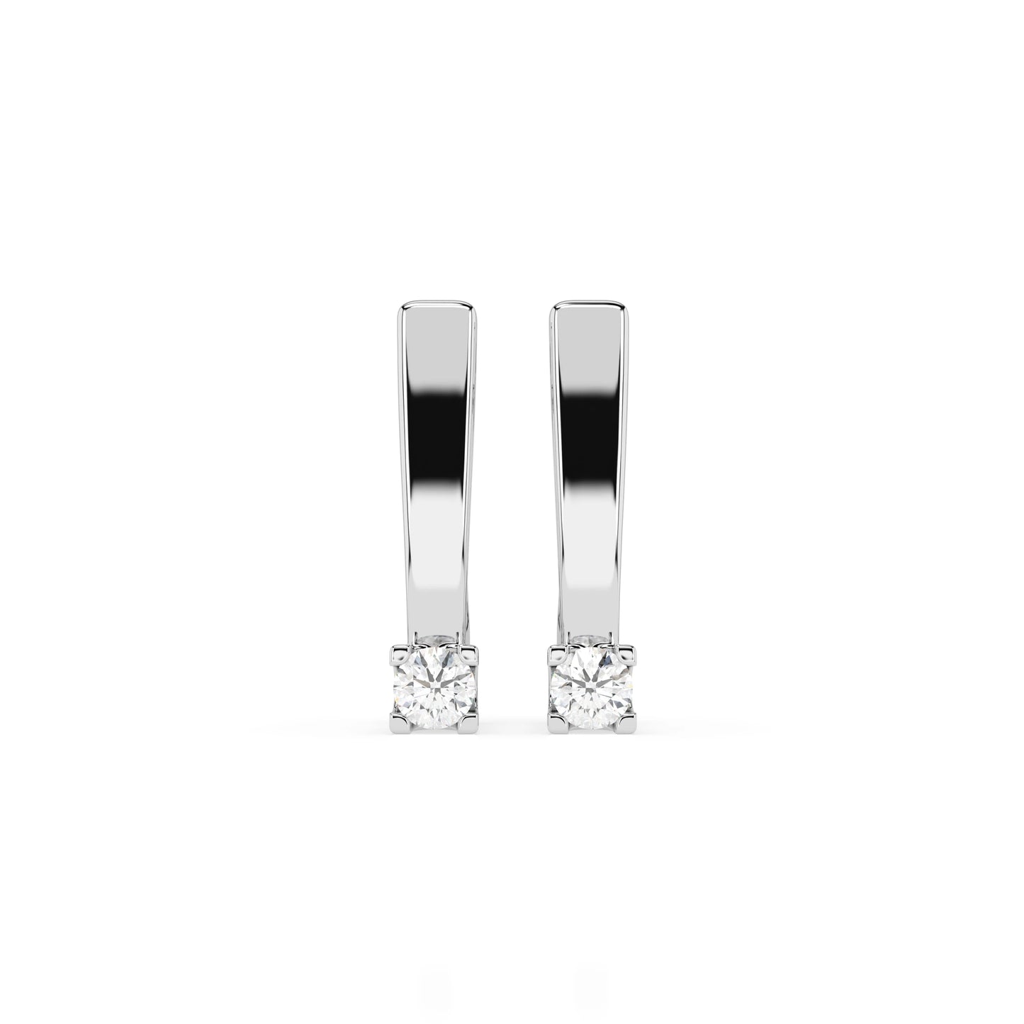 Solitaire English Lock Earring (Round), 0.15 ct — 102-10036(2.7)
