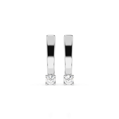 Solitaire English Lock Earring (Round), 0.15 ct — 102-10036(2.7)