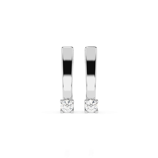 Solitaire English Lock Earring (Round), 0.15 ct — 102-10036(2.7)