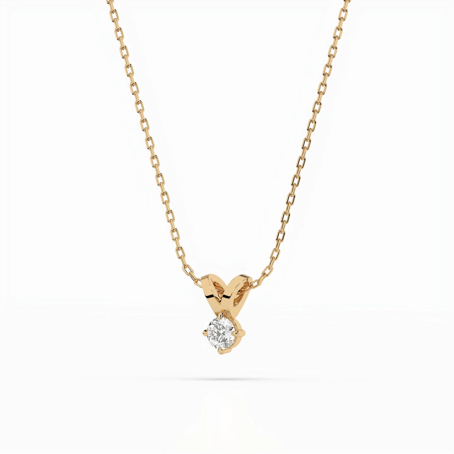 Solitaire Necklace (Round), 0.2 ct — 104-10037(3.7)