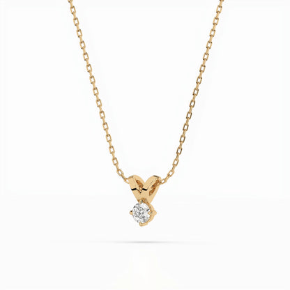 Solitaire Necklace (Round), 0.2 ct — 104-10037(3.7)