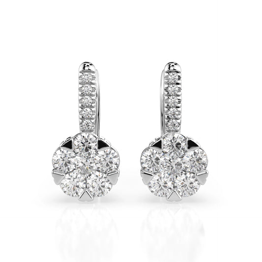 Illusion Earring (Round), 0.3 ct — 102-10015/4(3.4)