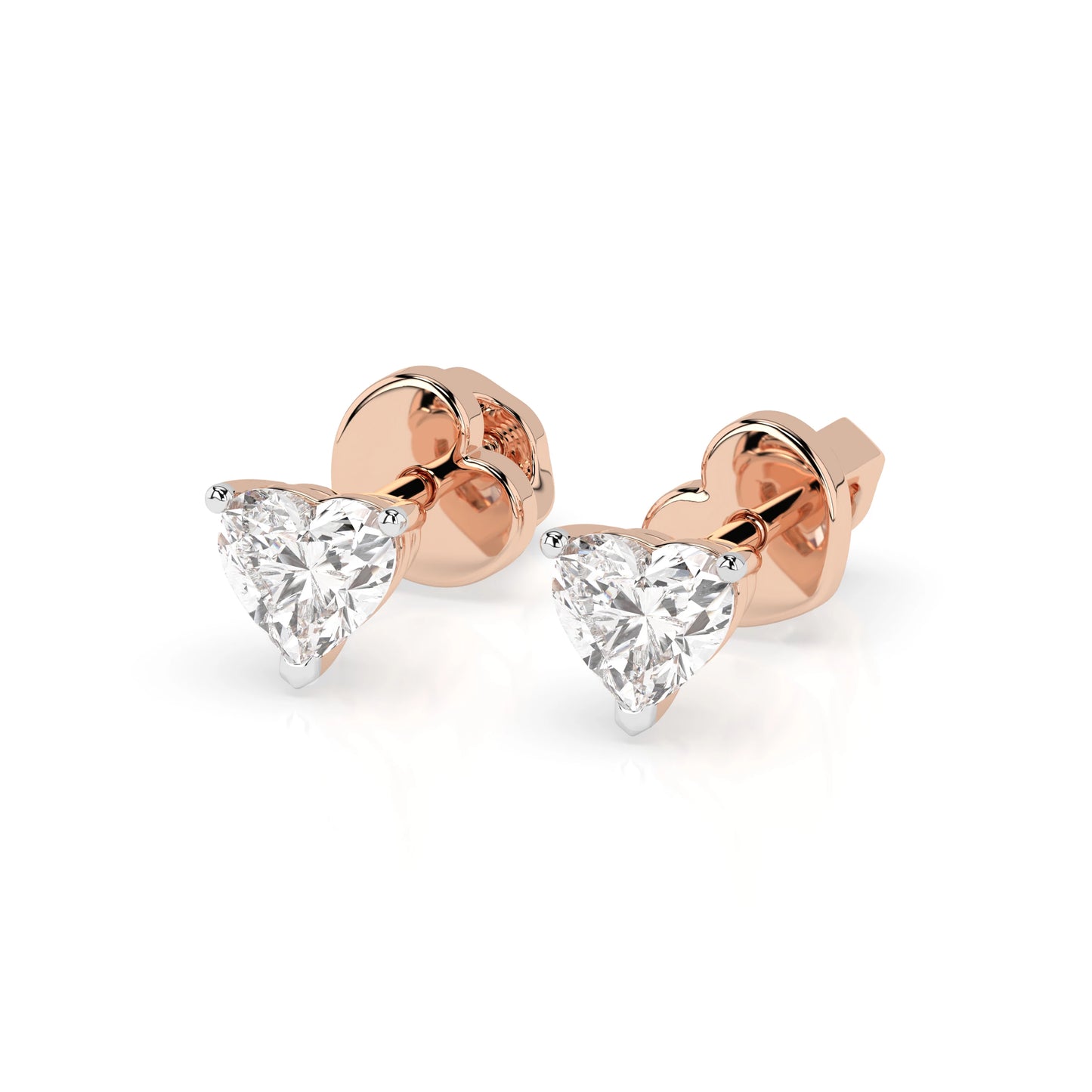 Solitaire Butterfly Earring (Heart), 0.6 ct — 102-10190(0.30)HRT