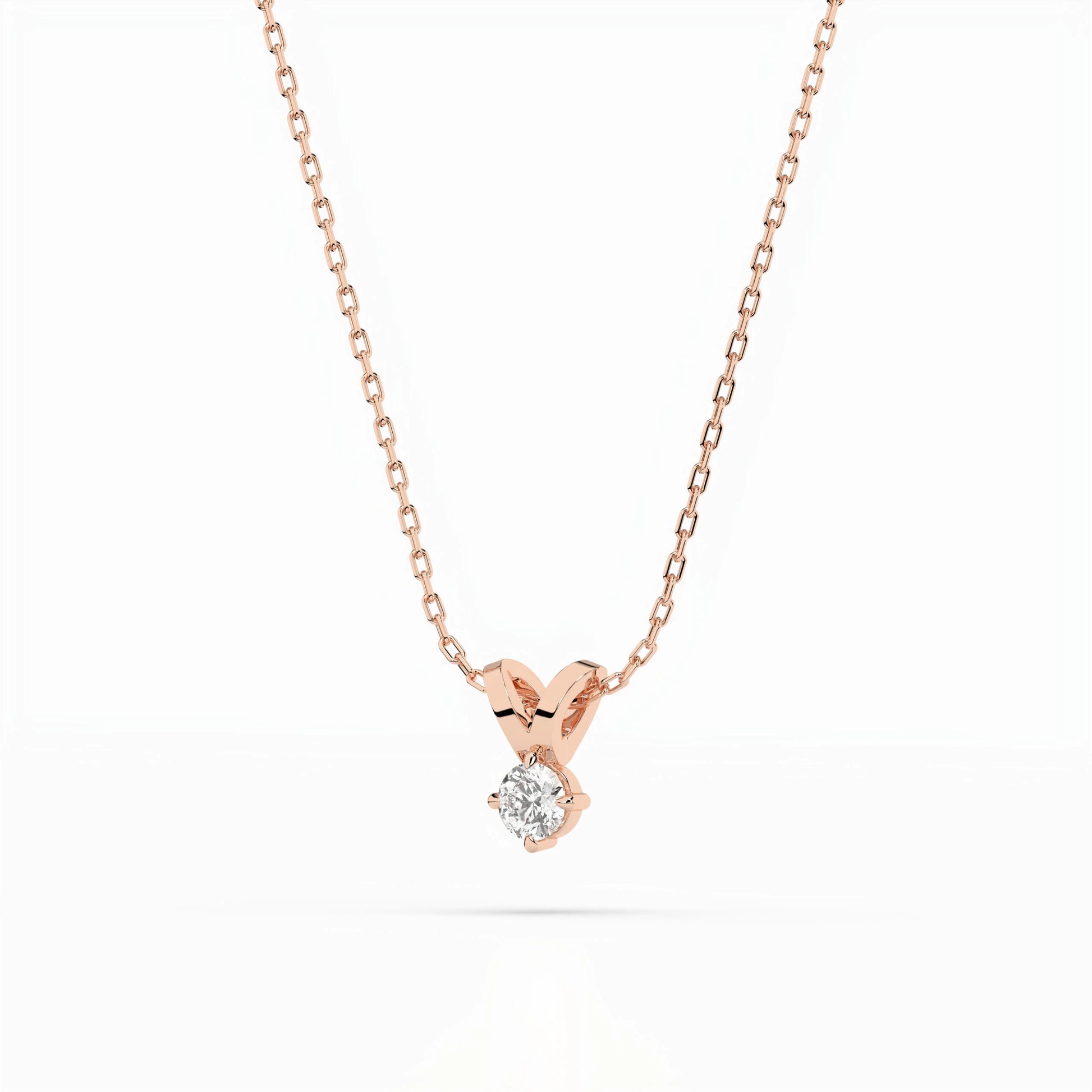 Solitaire Necklace (Round), 0.1 ct — 104-10037(3.0)