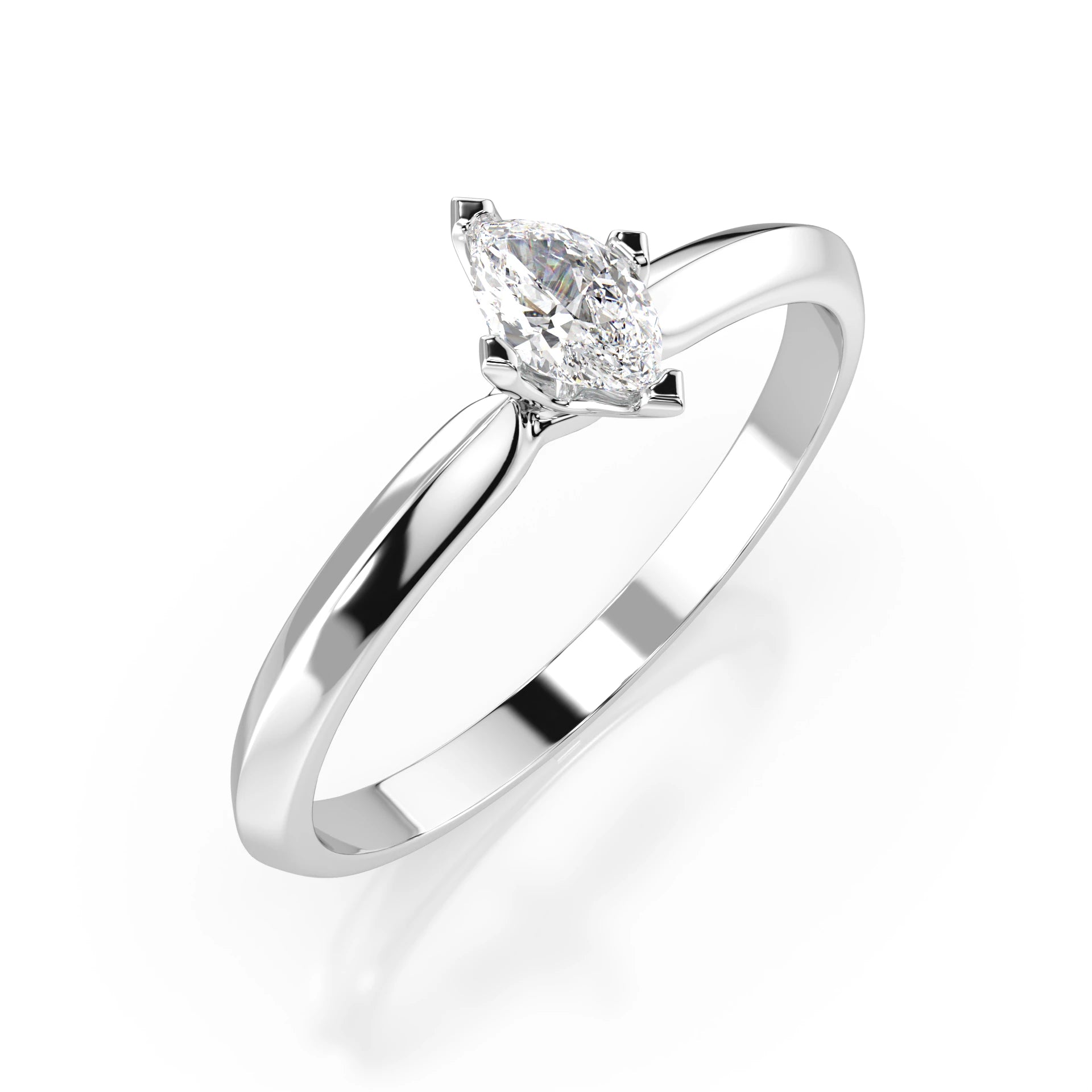 Solitaire Ring (Marquise), 0.1 ct — 101-10181/1(0.10)MARQUISE