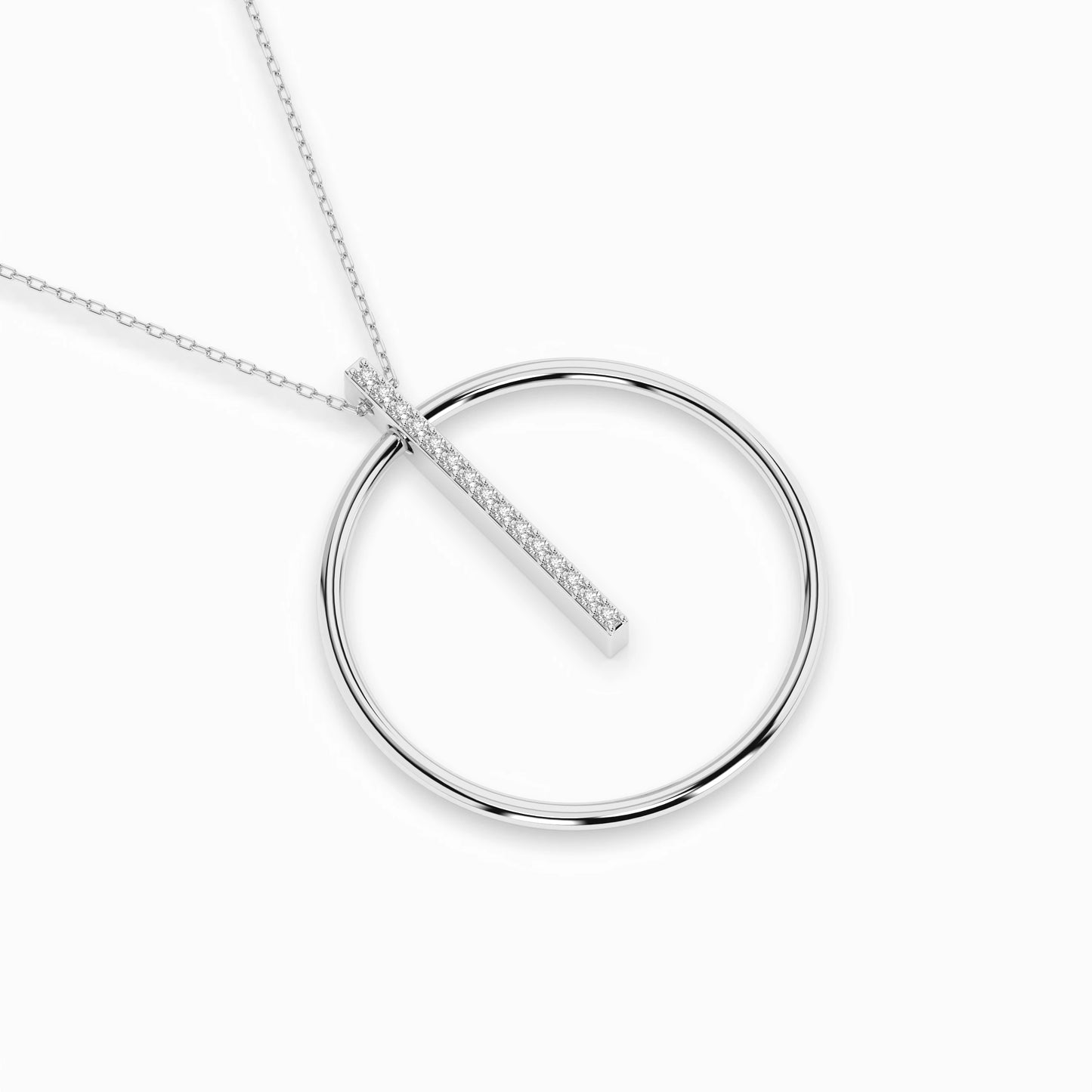Minimalism Necklace (Round), 0.09 ct — 104-10047