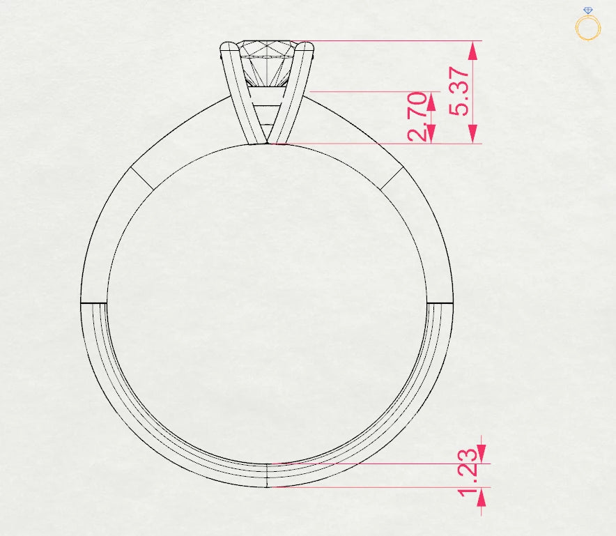 Solitaire Ring (Round), 0.4 ct — 101-10021(4.7)