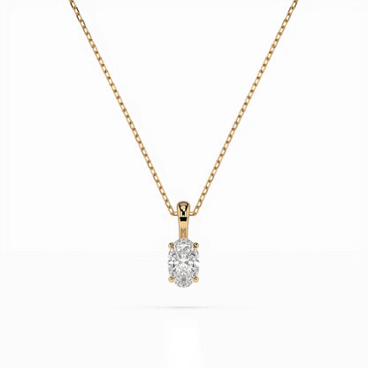 Solitaire Necklace (Oval), 0.3 ct — 104-10069(0.30)OV