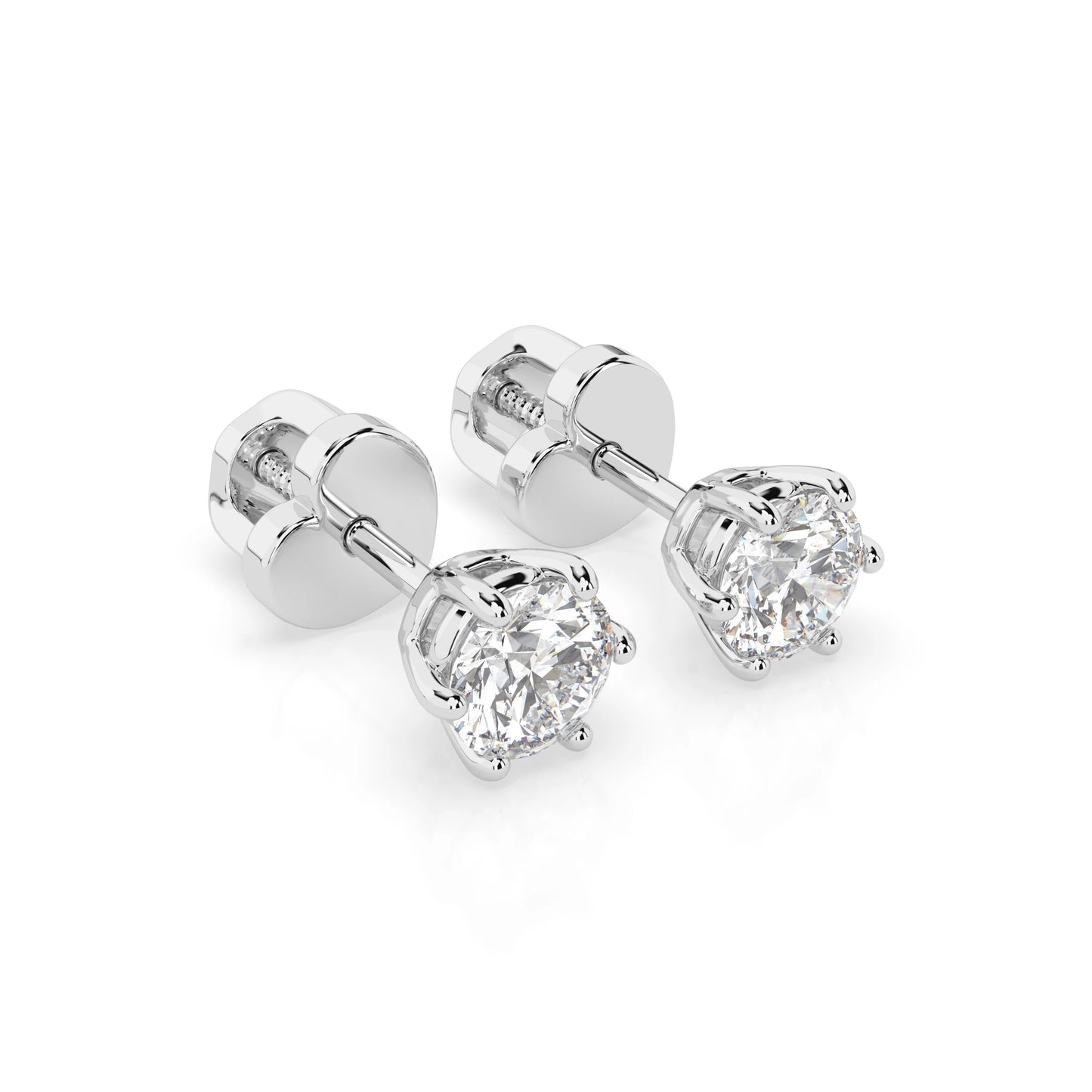 Solitaire Butterfly Earring (Round), 0.6 ct — 102-10027(4.2)