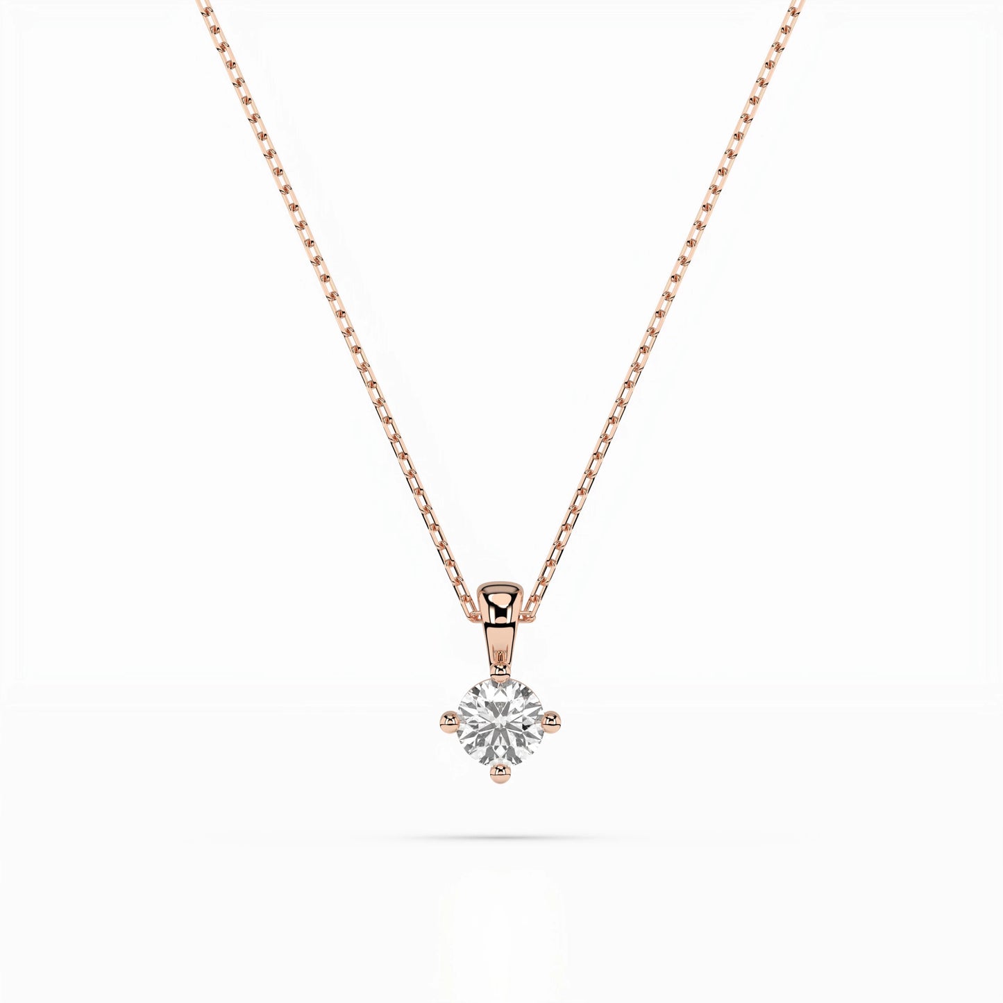 Solitaire Necklace (Round), 0.2 ct — 104-10011(3.7)