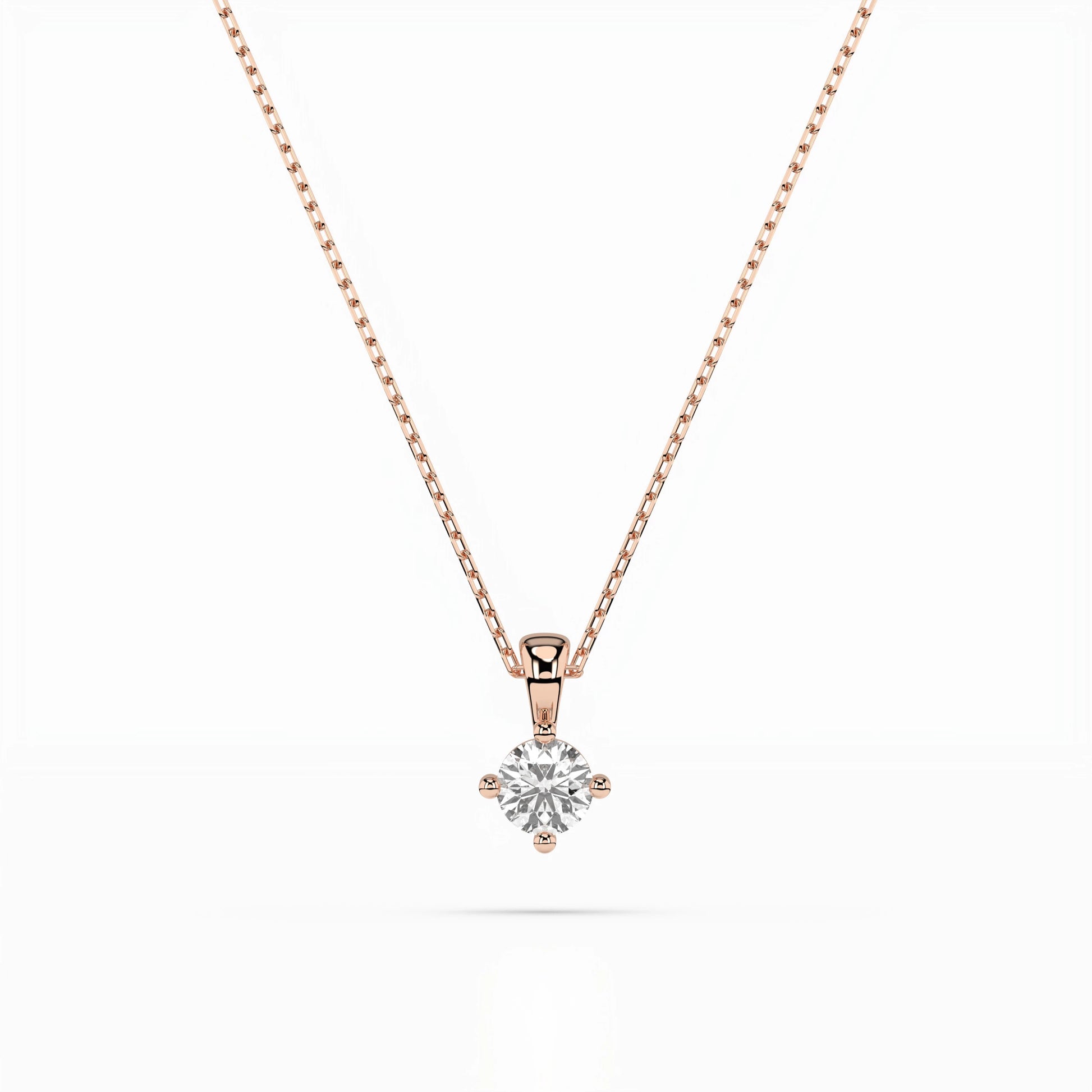 Solitaire Necklace (Round), 0.2 ct — 104-10011(3.7)