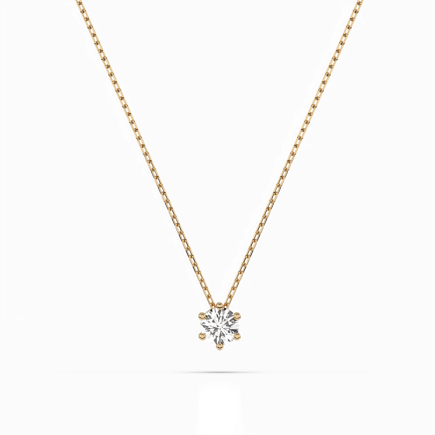 Solitaire Necklace (Round), 0.15 ct — 104-10003(3.4)