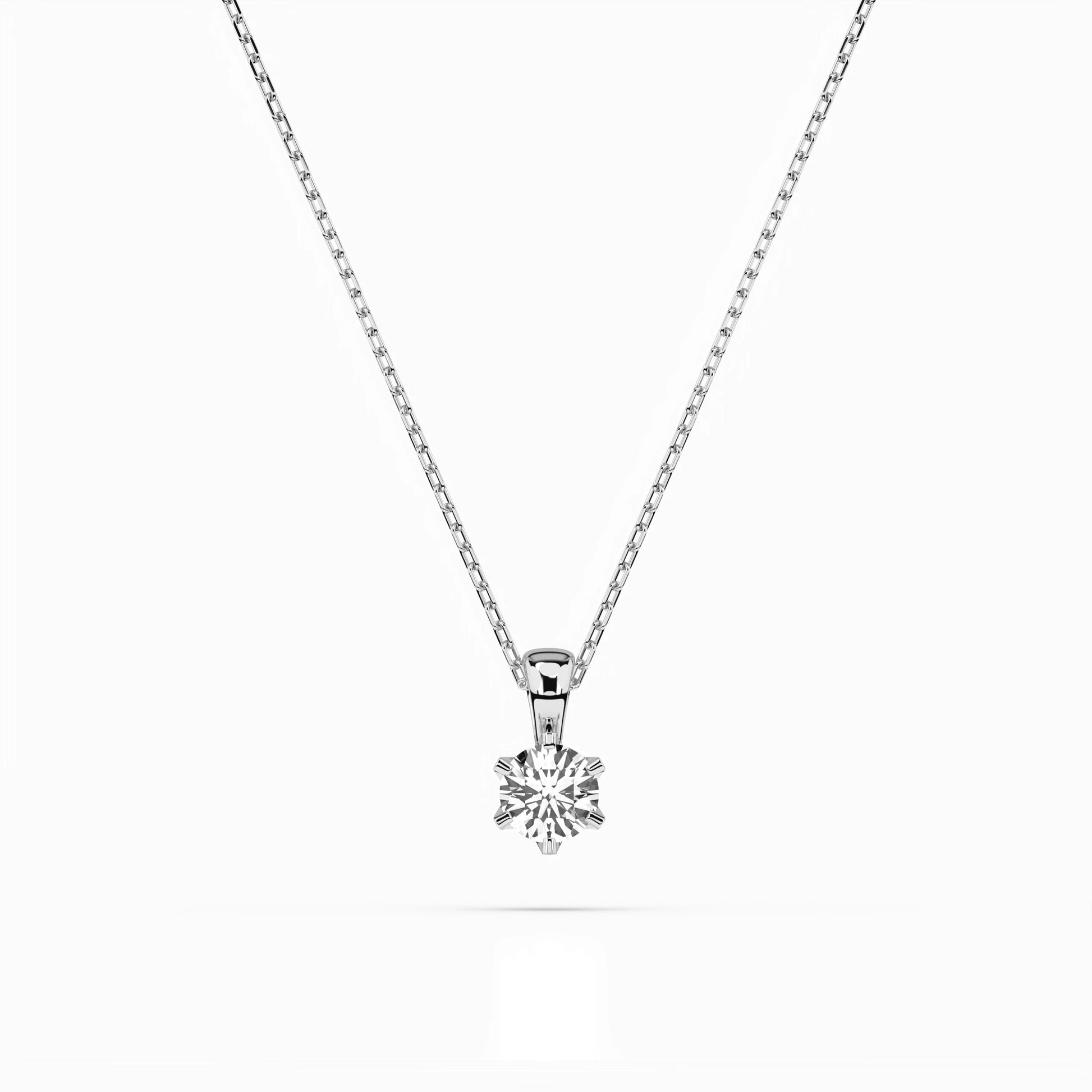Solitaire Necklace (Round), 0.15 ct — 104-10004(3.4)