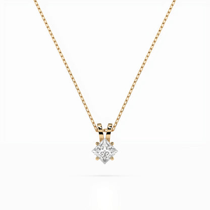 Solitaire Necklace (Princess), 0.3 ct — 104-10070(0.30)PR
