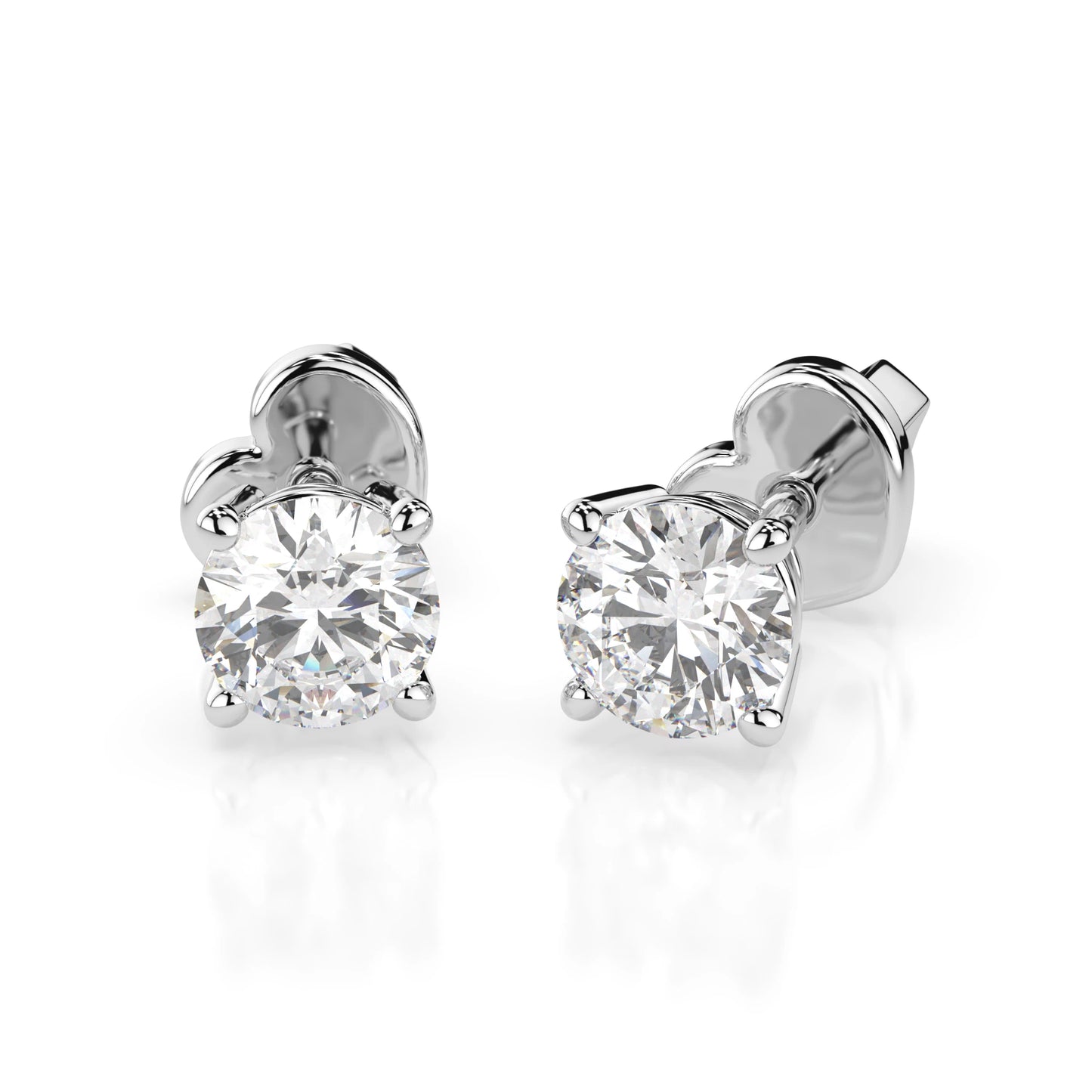 Solitaire Butterfly Earring (Round), 0.7 ct — 102-10012/1(4.5)