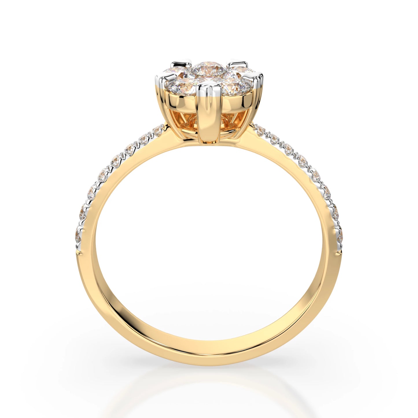 Illusion Ring (Round), 0.15 ct — 101-10015/4(3.4)