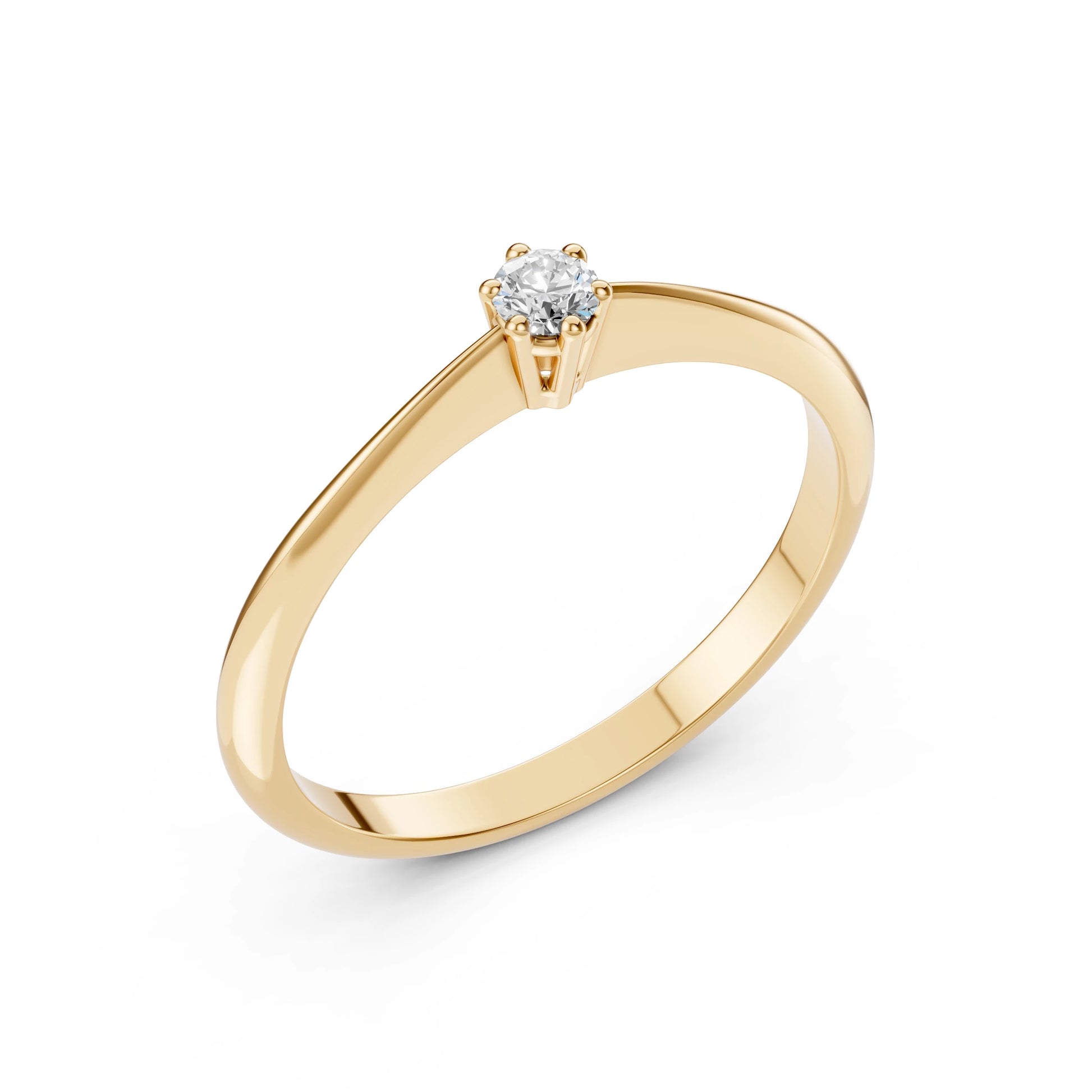 Solitaire Ring (Round), 0.1 ct — 101-10027(3.0)