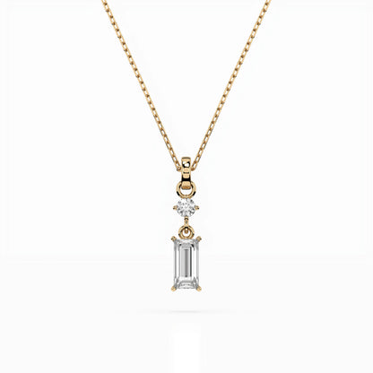 Solitaire Necklace (Baguette), 0.04 ct — 104-10071/2(0.30)BAQ