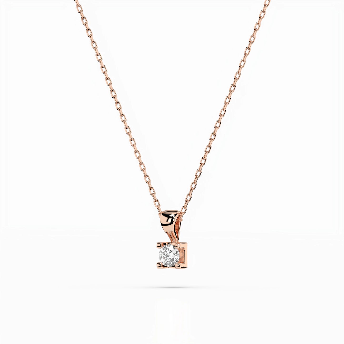 Solitaire Necklace (Round), 0.08 ct — 104-10013(2.7)