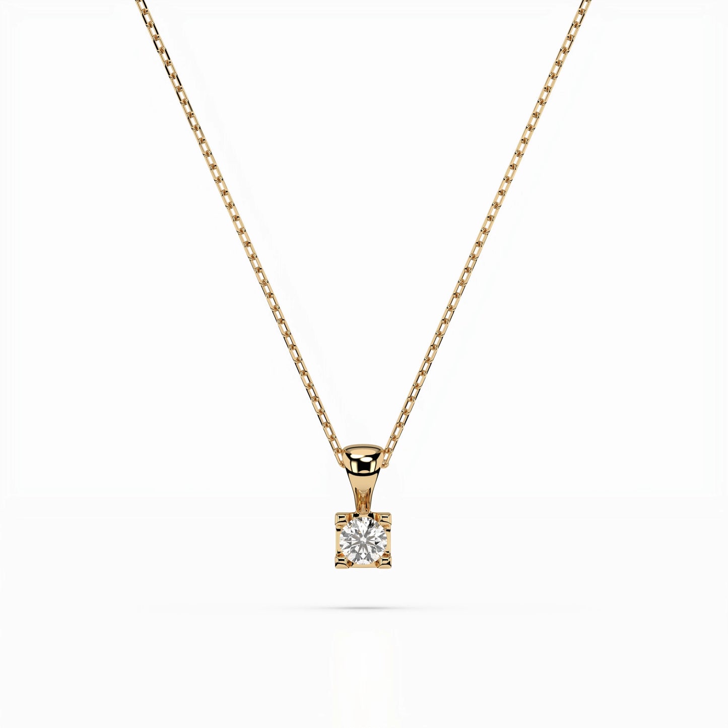 Solitaire Necklace (Round), 0.08 ct — 104-10013(2.7)