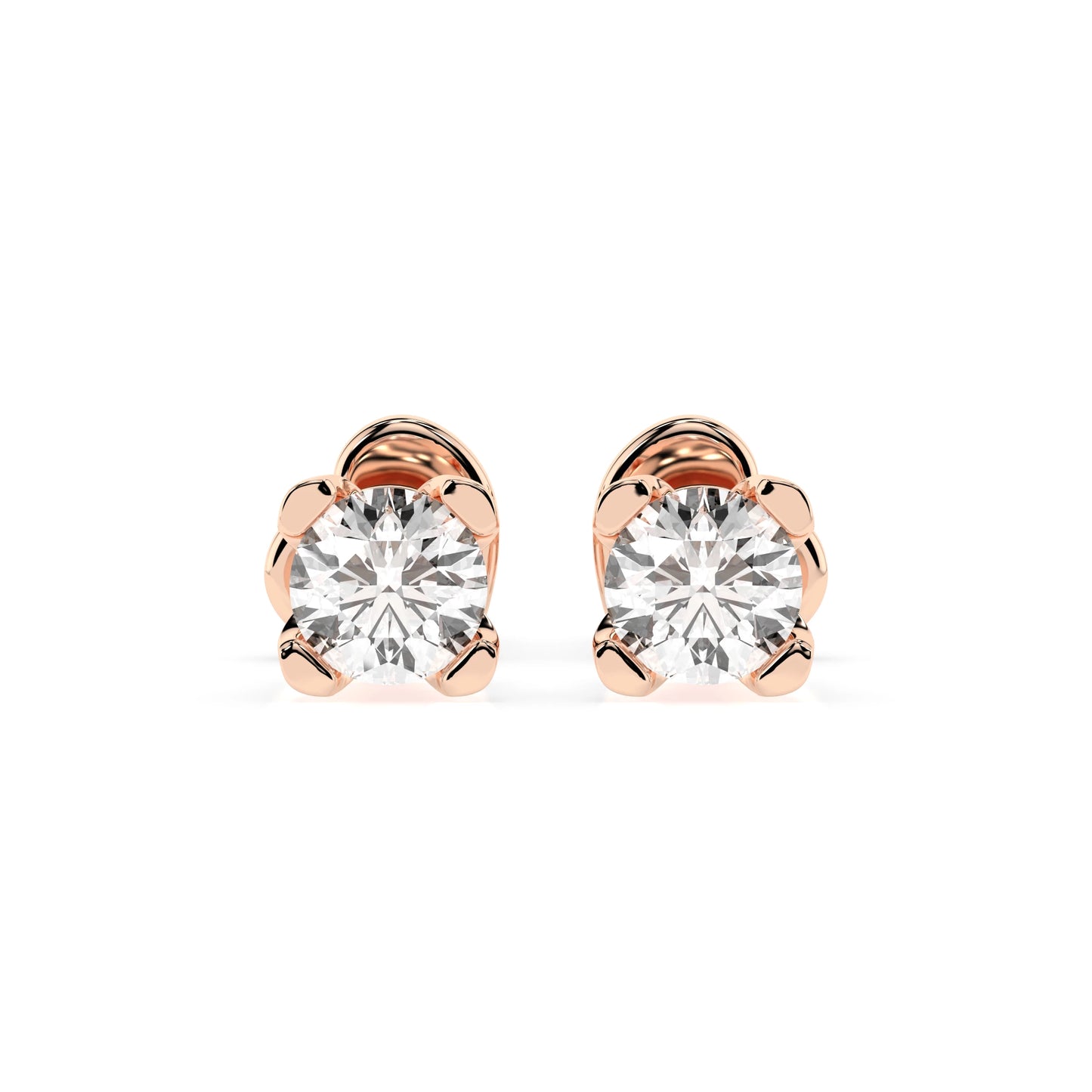 Solitaire Butterfly Earring (Round), 0.6 ct — 102-10089/2(4.2)