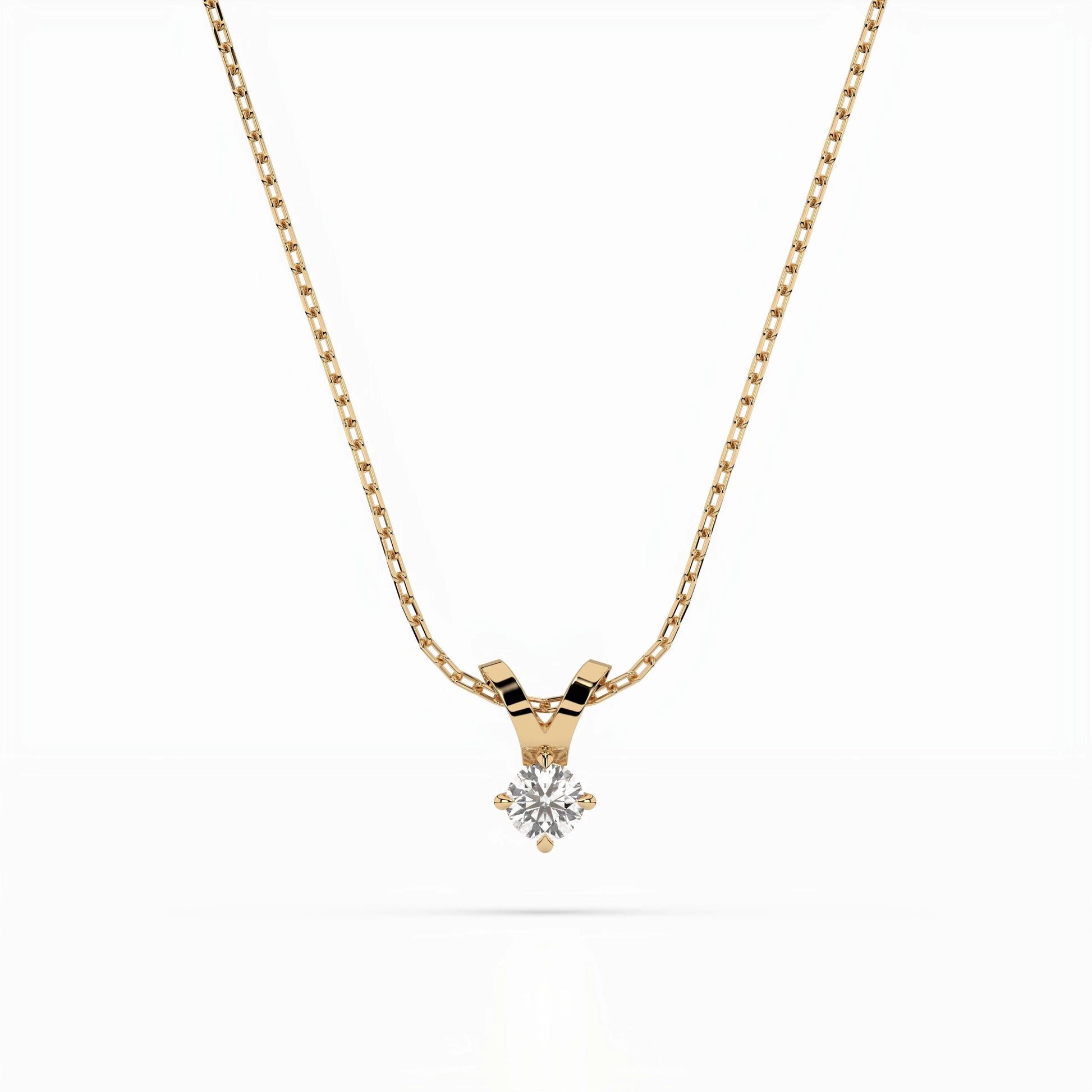 Solitaire Necklace (Round), 0.2 ct — 104-10037(3.7)