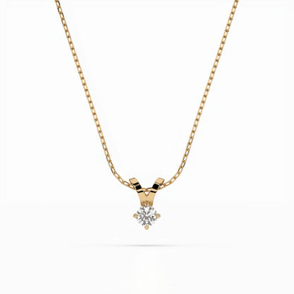 Solitaire Necklace (Round), 0.2 ct — 104-10037(3.7)