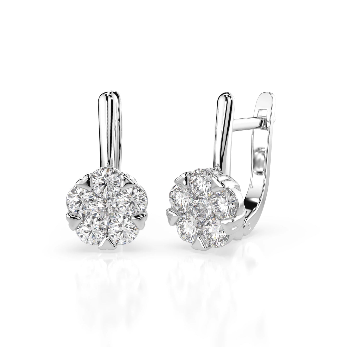 Illusion Earring (Round), 0.3 ct — 102-10015/1(3.4)