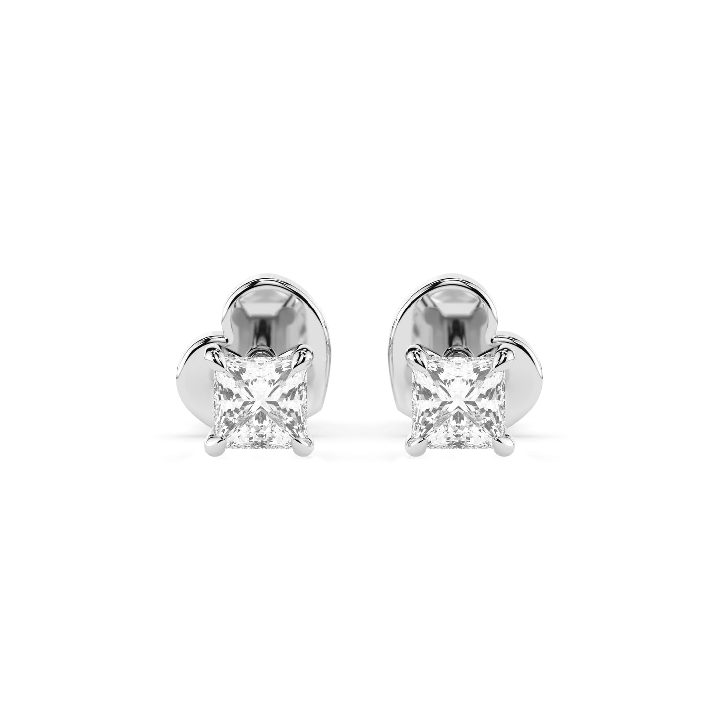 Solitaire Butterfly Earring (Princess), 0.2 ct — 102-10113(2.5)PR