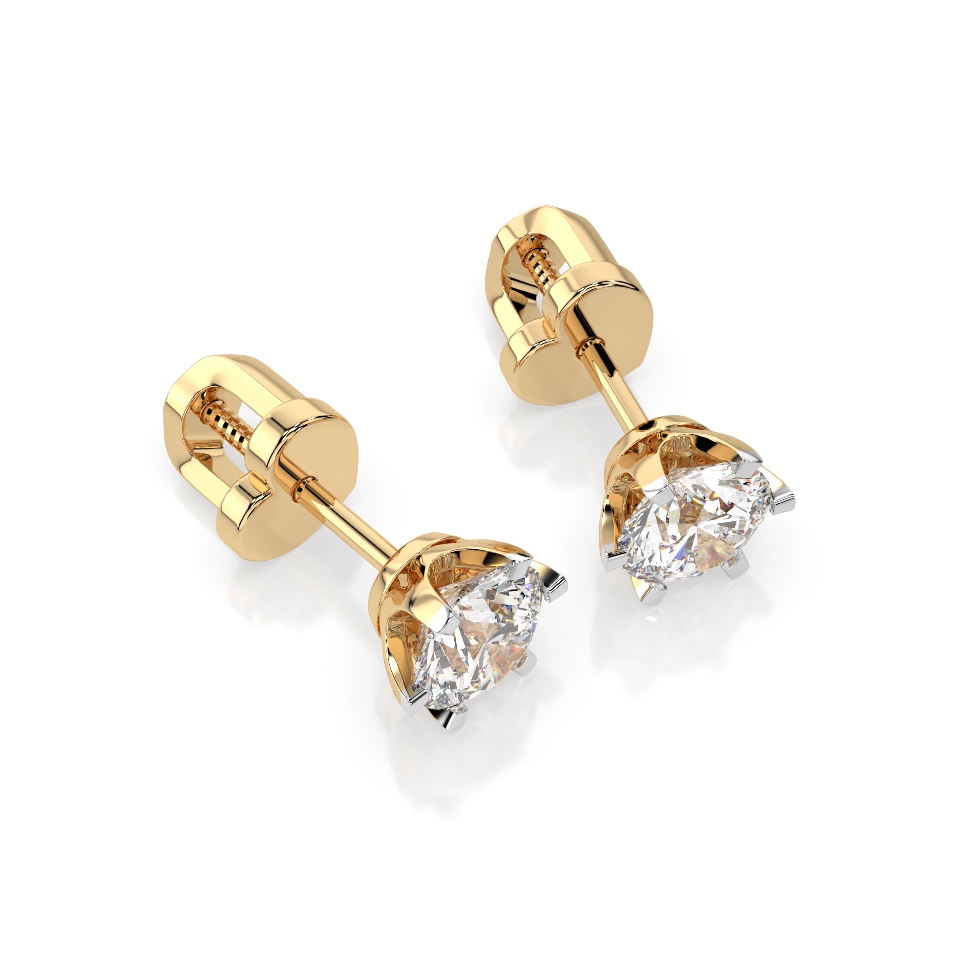 Solitaire Butterfly Earring (Round), 0.9 ct — 102-10040/1(4.8)