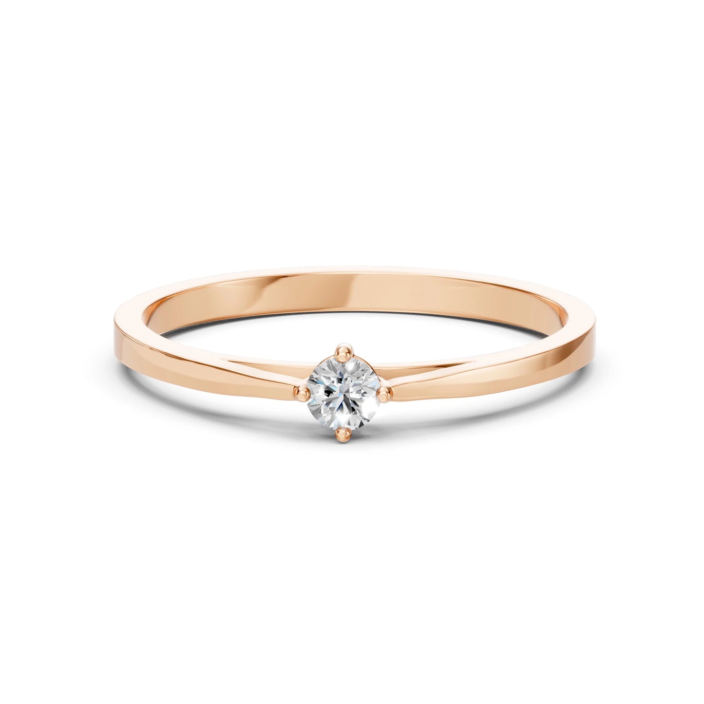 Solitaire Ring (Round), 0.1 ct — 101-10125(3.0)