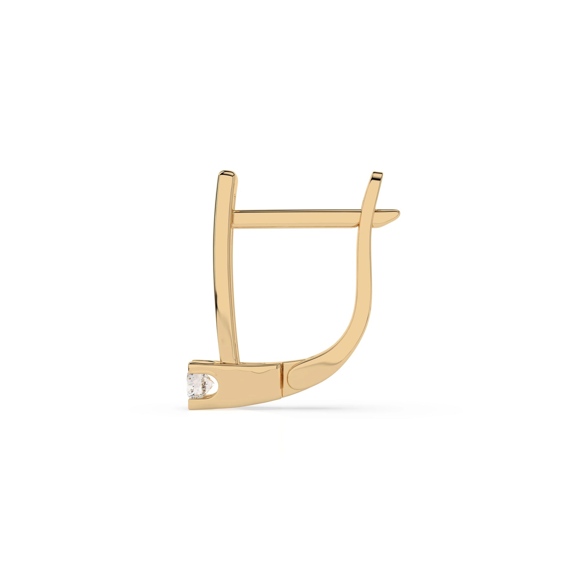 Solitaire English Lock Earring (Round), 0.15 ct — 102-10036(2.7)