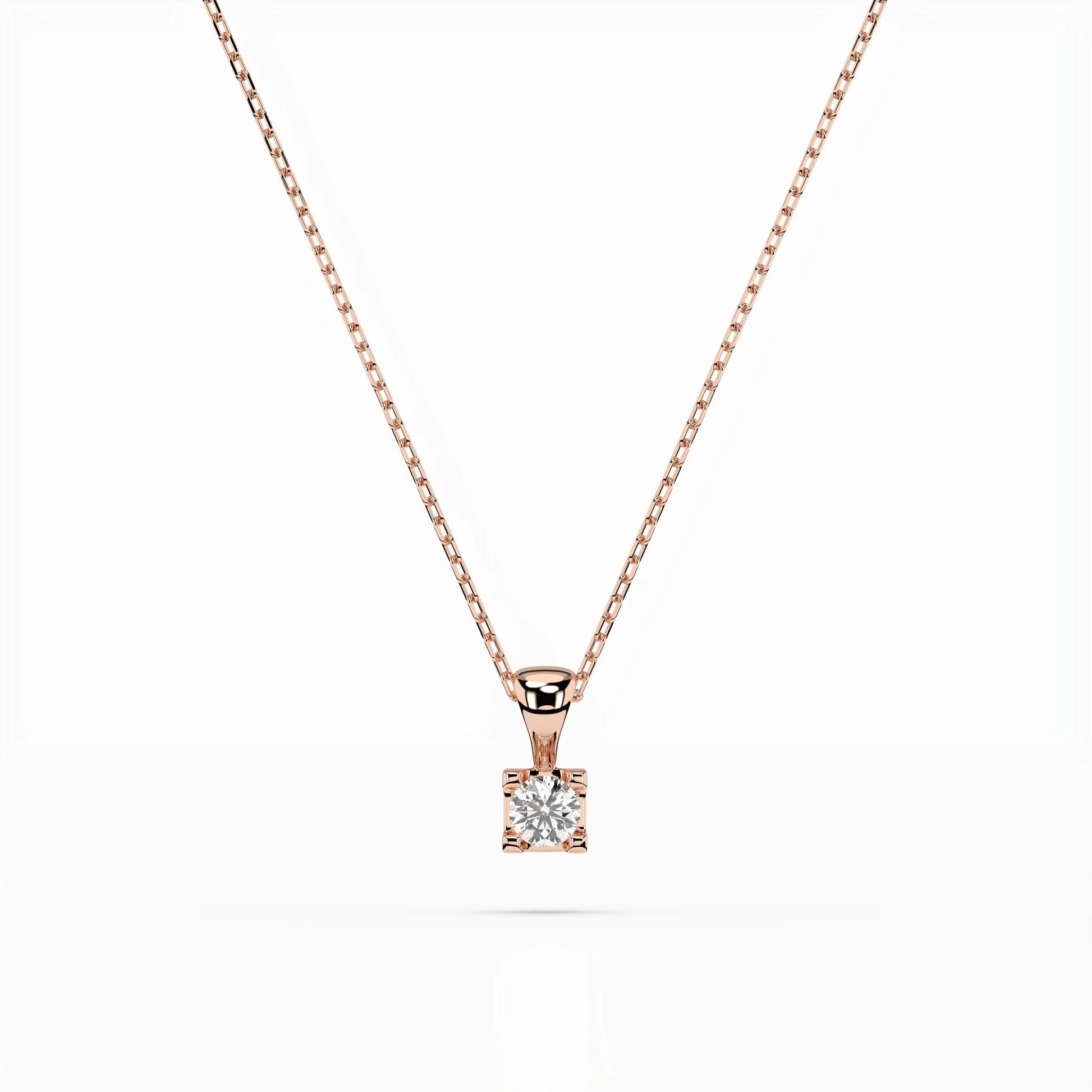 Solitaire Necklace (Round), 0.15 ct — 104-10013(3.4)