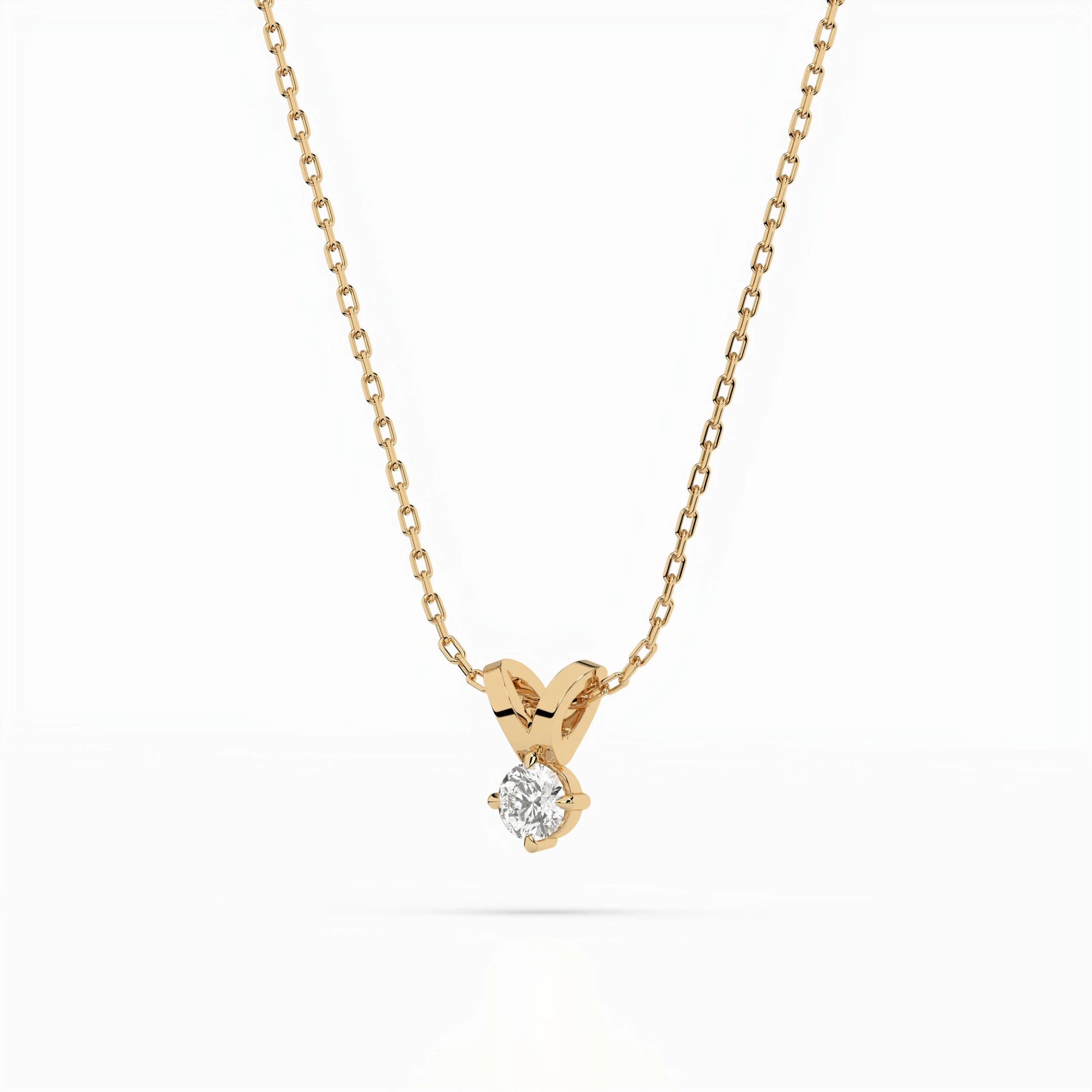 Solitaire Necklace (Round), 0.1 ct — 104-10037(3.0)