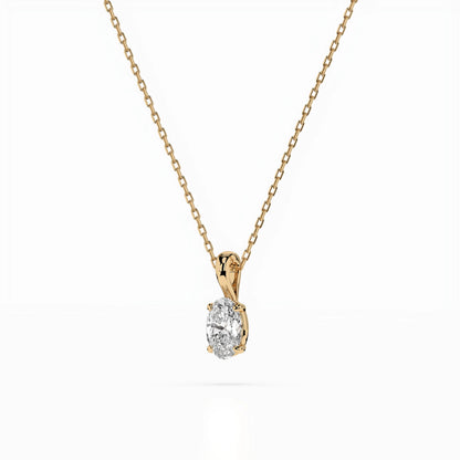 Solitaire Necklace (Oval), 0.3 ct — 104-10069(0.30)OV