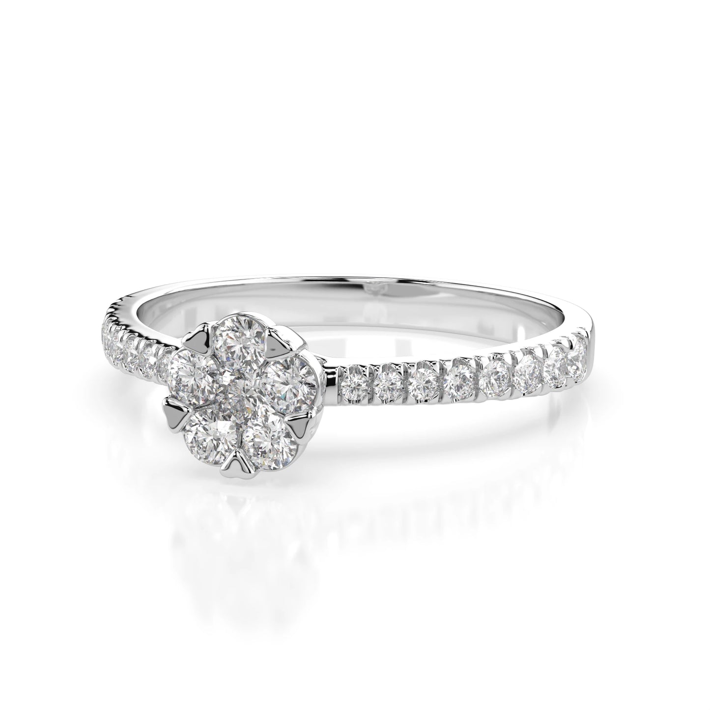 Illusion Ring (Round), 0.06 ct — 101-10015/4(2.5)