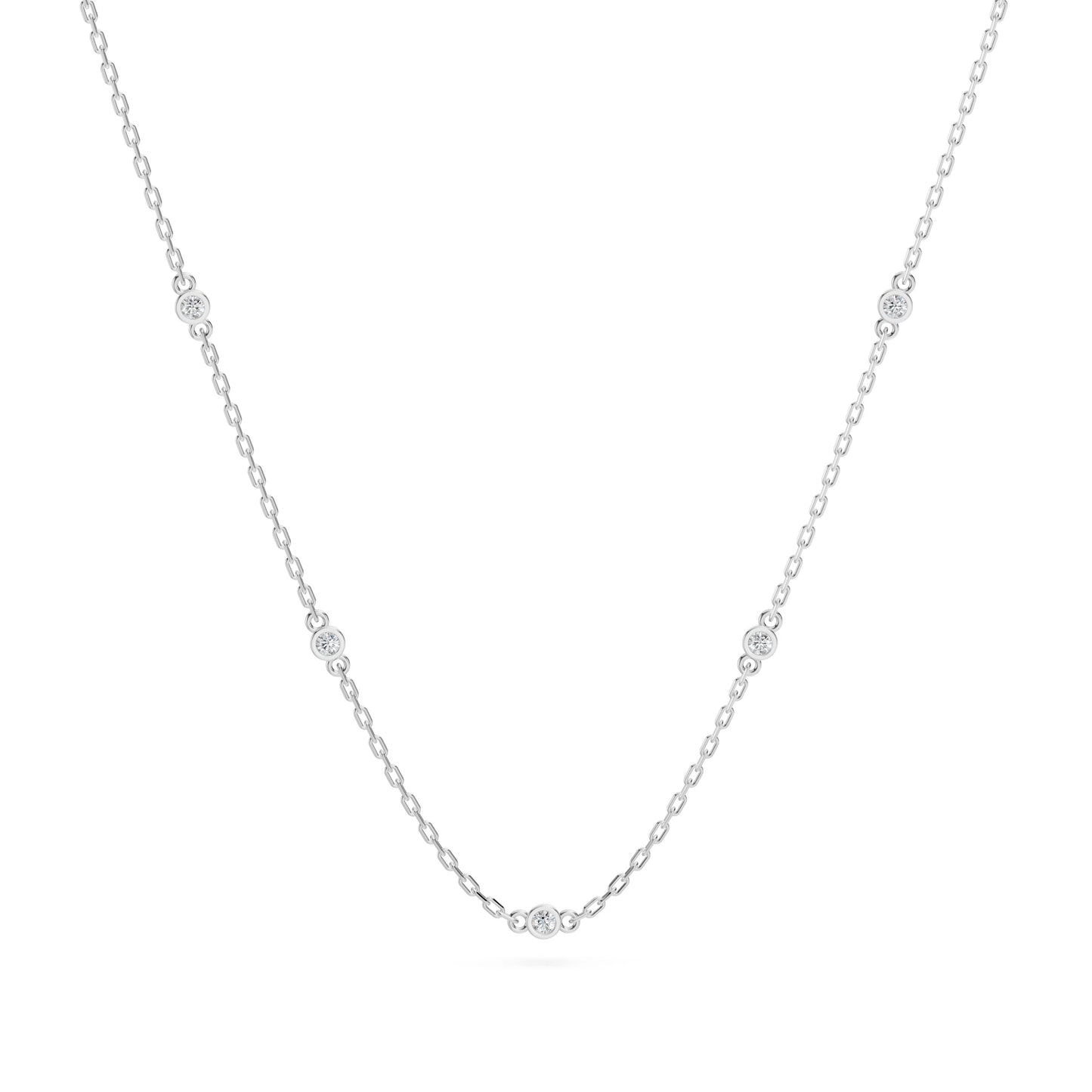 Minimalism Necklace (Round), 0.07 ct — 104-10080/5(1.4)