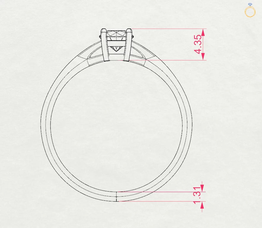 Solitaire Ring (Round), 0.35 ct — 101-10012/1(4.5)