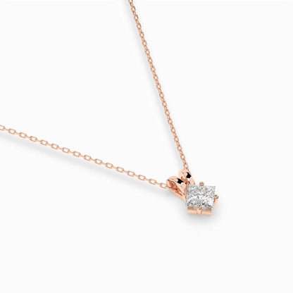 Solitaire Necklace (Princess), 0.3 ct — 104-10070(0.30)PR