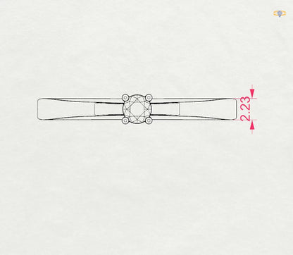 Solitaire Ring (Round), 0.1 ct — 101-10012/1(3.0)
