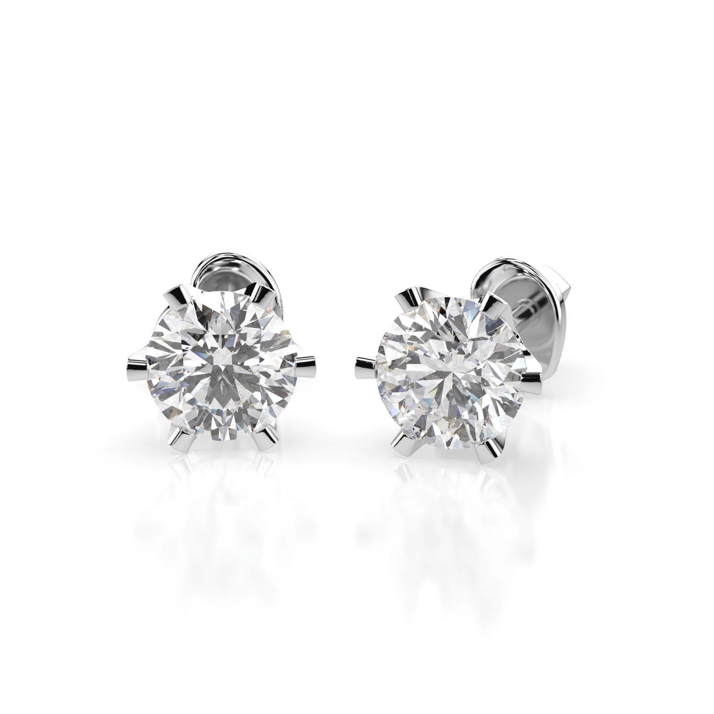 Solitaire Butterfly Earring (Round), 0.9 ct — 102-10040/1(4.8)