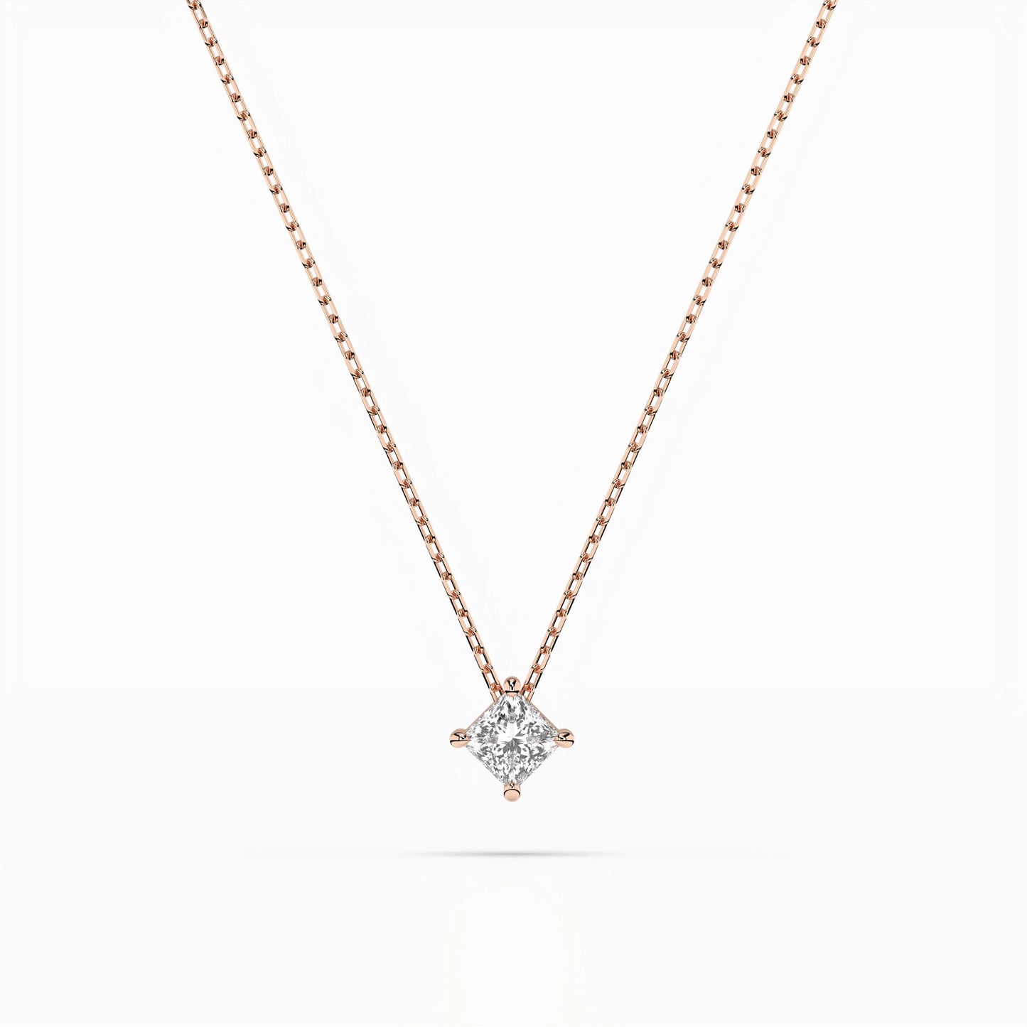 Solitaire Necklace (Princess), 0.1 ct — 104-10055(2.5)PR